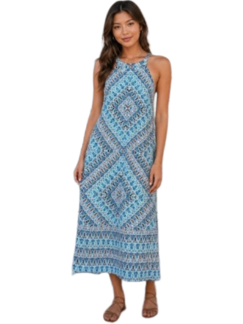 The Limited Blue and White Halter Sundress Size XS